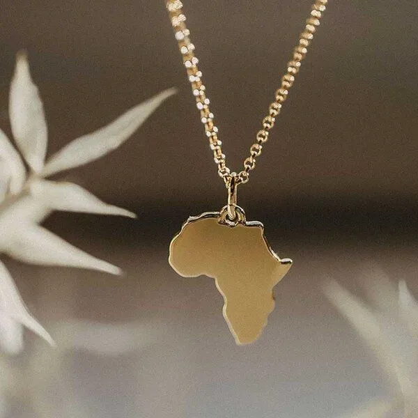 MOANINA MOANINA Kette Afrika Kontinent 14k Echtgold, Gold, – Produktbild 3 von 4