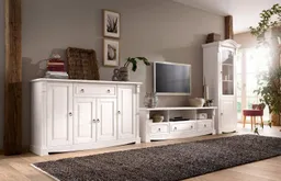 OTTO home Vitrine Anna, Standvitrine, Vitrinenschrank, Glasvitrine (Gesamtmaße (B/T/H): ca. 66/46/188 cm) mit Glastür, Höhe 188 cm, Massivholz, mit Zierfräsungen, FSC® – Produktbild 1 von 1