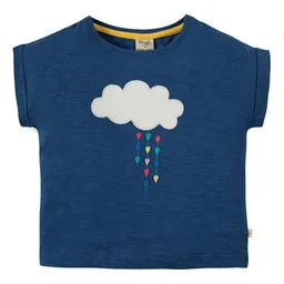 Frugi Frugi T-Shirt Wolke in blau Sophia Slub T-Shirt Marine Blue/Cloud – Produktbild 1 von 1