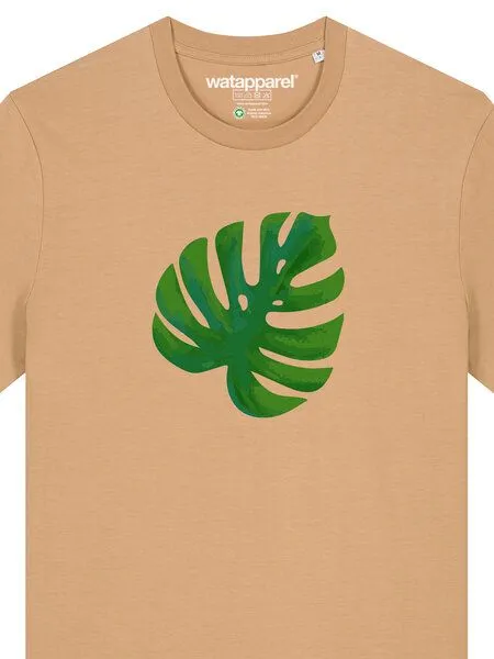 watapparel watapparel T-Shirt Unisex Monstera 2.0, Latte, – Produktbild 3 von 4