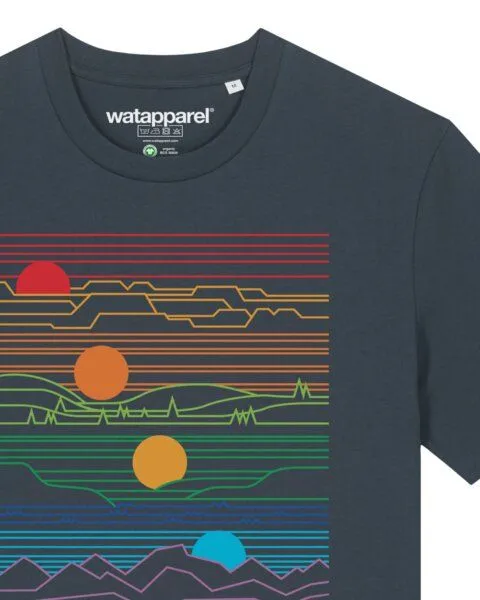 watapparel watapparel T-Shirt Unisex Sun And Moon, India ink grey, – Produktbild 3 von 3