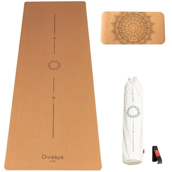 Divasya Divasya Yoga-Support-Set: Kork-Yogamatte & Yoga-Pad, Natural, – Produktbild 1 von 5