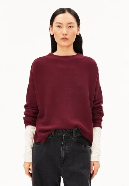 ARMEDANGELS ARMEDANGELS MERINAA LINKS LINKS Damen Strickpullover aus 100% Bio-Baumwolle, Velvet red, – Produktbild 1 von 5