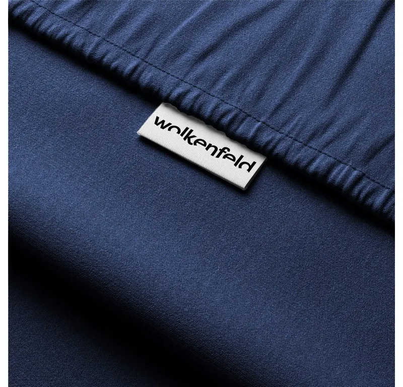Wolkenfeld Spannbettlaken Boxspringbett Bettlaken - Spannbetttuch für Matratzen bis 40cm, Jersey, Gummizug: rundum, (1 Stück), Elastisch & Rutschfest: 90x200, 140x200, 160x200, 180x200 & Übergrößen, Blau, – Produktbild 4 von 5