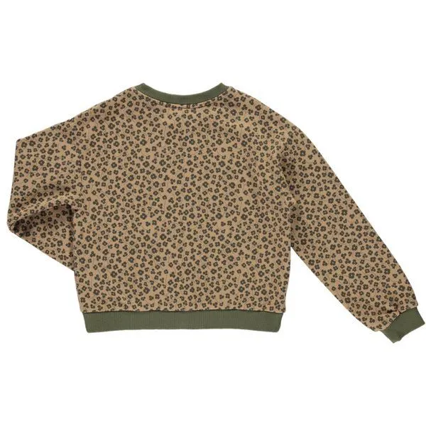 PETER JO PETER JO Crop Pullover aus Bio-Baumwollfleece Virginia Print, Camel, – Produktbild 3 von 4