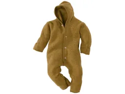 Engel natur Engel Natur Baby Kapuzenoverall Bio-Merinowolle Fleece melange-safran Gr. 74/80 – Produktbild 1 von 1