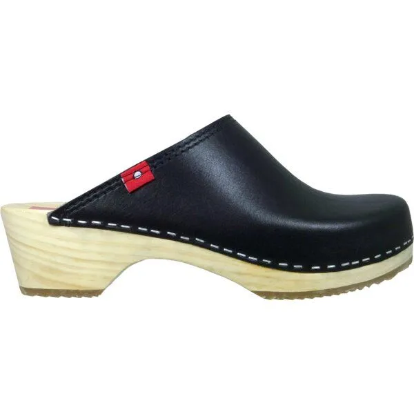 Klox Klox Original Clog - handgemachter Holzclog mit pflanzlich gegerbtem Leder, Lakritze (schwarz), – Produktbild 1 von 3