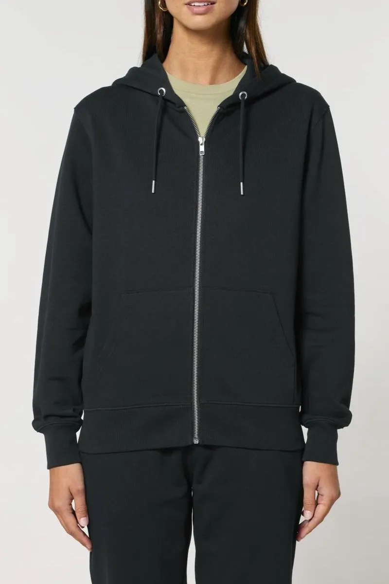 UNIPOLAR UNIPOLAR Herren vegan Zip Hoodie Basic Culving, Schwarz, – Produktbild 2 von 2