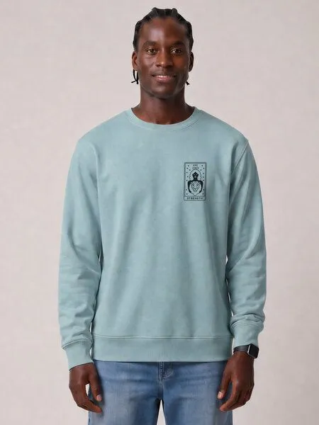 watapparel watapparel Sweatshirt Unisex Tarot Strength, Pebble blue, – Produktbild 2 von 2