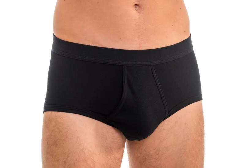 HERMKO Slip Briefs mit Eingriff,Bio-Baumwolle, breiter Weichbund, körpernah, große Größen, Schwarz, – Produktbild 1 von 5