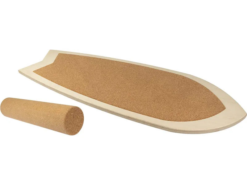 Balance Board "Surfer" mit Korkrolle, inkl. 1-farbiger beidseitiger Lasergravur – Produktbild 1 von 1