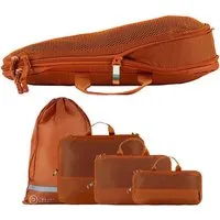 TRAVEL DUDE TRAVEL DUDE Packing Cubes mit Kompression aus recycelten Plastikflaschen, Orange, – Produktbild 3 von 8