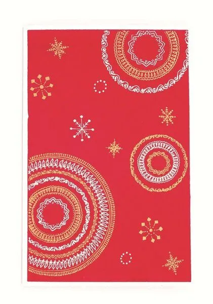 El Puente El Puente Weihnachtskarte "Besinnliche & faire Weihnachten" | Fair Trade & Handmade aus Indien, Mehrfarbig, – Produktbild 1 von 1