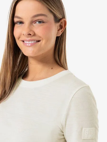 Super.Natural Super.Natural T-Shirt Casual Rib Bio J Tee für Damen, Merino, Fresh white, – Produktbild 2 von 4