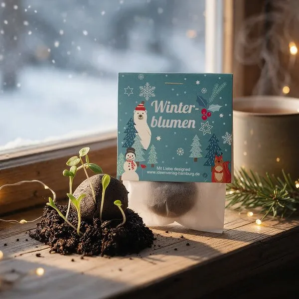 Ideenverlag Hamburg Ideenverlag Hamburg 10 „Winterblumen“ Samenbomben im Tütchen mit Kaltkeimer-Saatgut – Produktbild 6 von 6