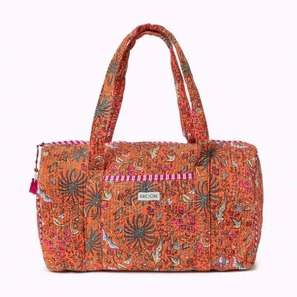 KIKOONI KIKOONI handgefertigte große Baumwolltasche "K. Shopper", Orange palm, – Produktbild 3 von 4