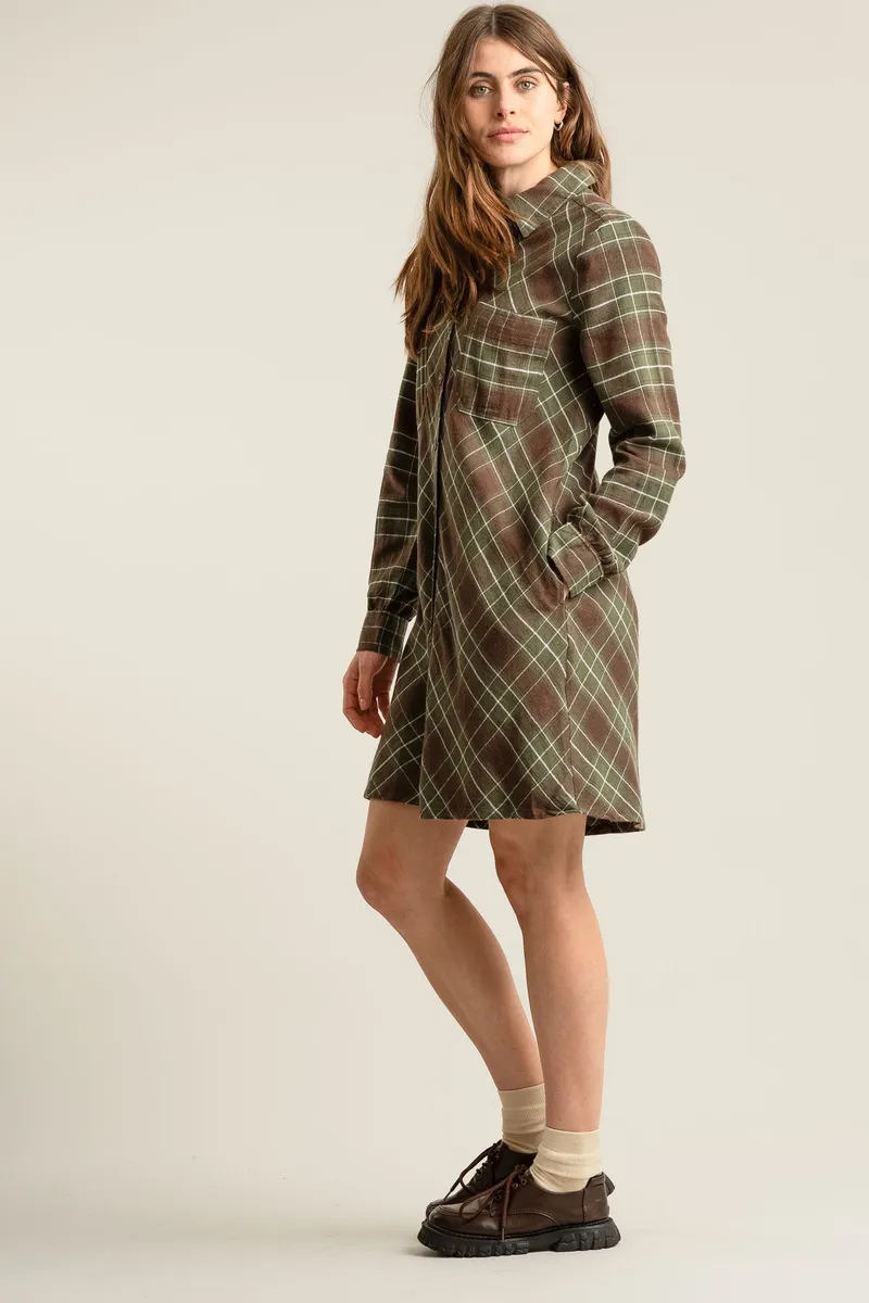 KOMODO KOMODO Damen vegan Kleid Perlgrün, Braun, – Produktbild 2 von 2
