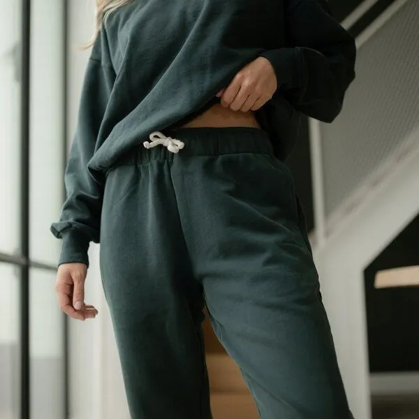 NORDLICHT NORDLICHT Damen Sweathose aus 100% Baumwolle NOVA, Waldgrün (grün), – Produktbild 3 von 4
