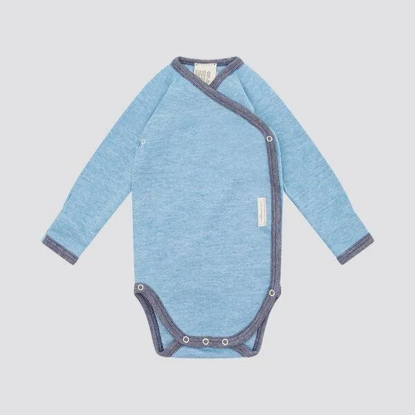 comazo|earth comazo|earth Baby Body aus Wolle-Seide Mix | GOTS zertifiziert, Hellblau-melange, – Produktbild 4 von 4