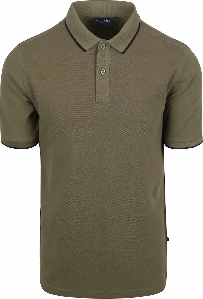 Suitable Suitable Respect Poloshirt Tip Ferry Olivgrün - Größe S, Dunkelgrün, – Produktbild 2 von 5