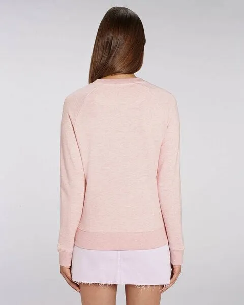 Human Family Human Family Bio Damen Rundhals Sweatshirt "Feel - Change your view" - in 7 Farben, Rosa-meliert, – Produktbild 2 von 3