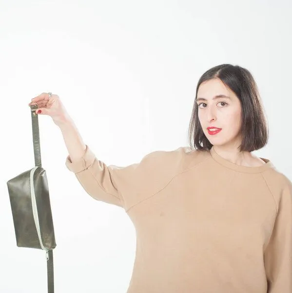 monday market monday market Bauchtasche Luca aus Pull-Up-Leder, Grün-grün, – Produktbild 1 von 4