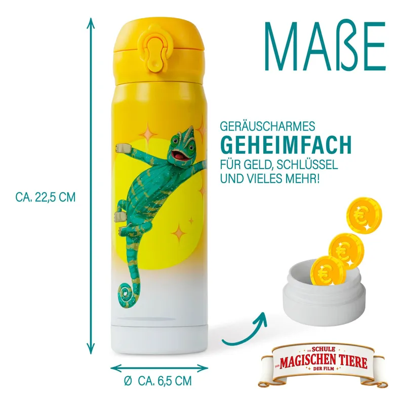 AWAVE AWAVE Die Schule der Magischen Tiere Trinkflasche 380 ml Edelstahl | Gelb, Caspar – Produktbild 2 von 3