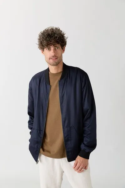 Yahmo Yahmo Cupro/Tencel Laslo Wendejacke, Bird/navy (blau), – Produktbild 4 von 4