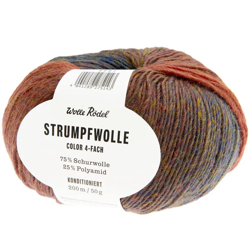 Wolle Rödel Wolle Rödel Strumpfwolle Color Marine/Rost, Marine/rost, – Produktbild 1 von 1
