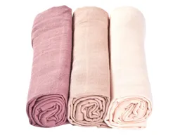 HANS NATUR Spucktücher Bio-Baumwolle 3er Set "Mauve" Maße 75 x 75 cm – Produktbild 1 von 1