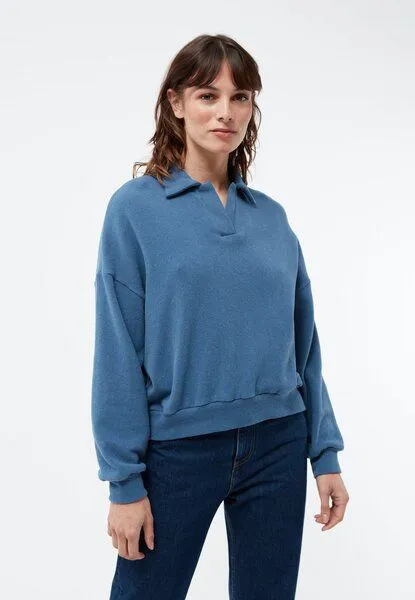 Givn Berlin Givn Berlin Sweater GBRESA aus recycelter Baumwolle mit Kragen, Distant blue, – Produktbild 1 von 4