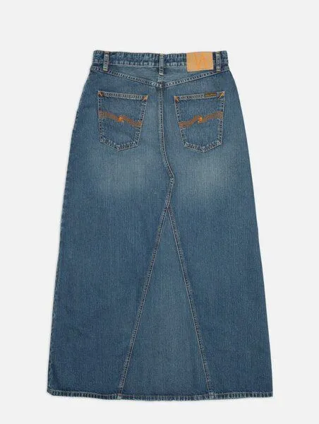 Nudie Jeans Nudie Jeans Tanja Skirt Orange Painter, Mid blue (blau), – Produktbild 4 von 4