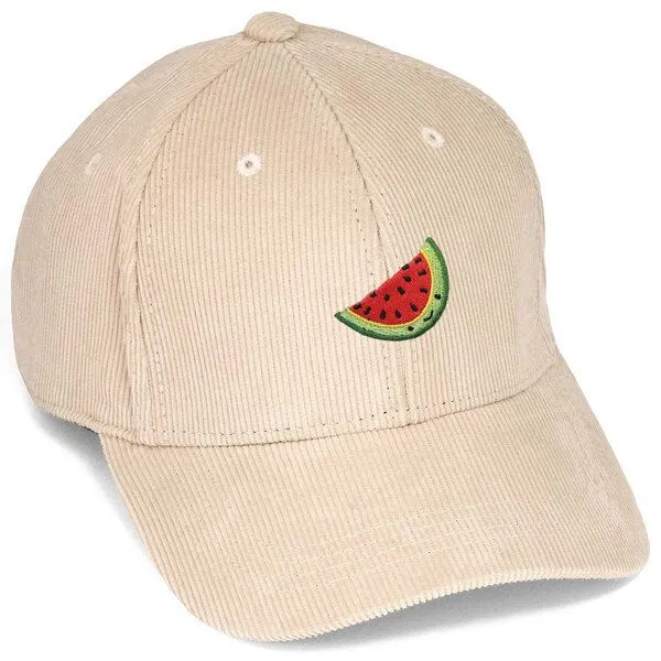 LIGARTI Bestickte Cord Cap – Wassermelone – LIGARTI Tiermanufaktur, Sand, – Produktbild 1 von 4
