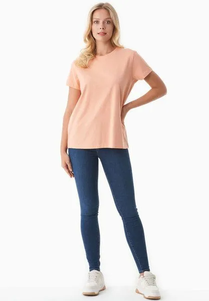 ORGANICATION ORGANICATION Damen Basic T-Shirt aus Bio-Baumwolle, Peach, – Produktbild 2 von 4