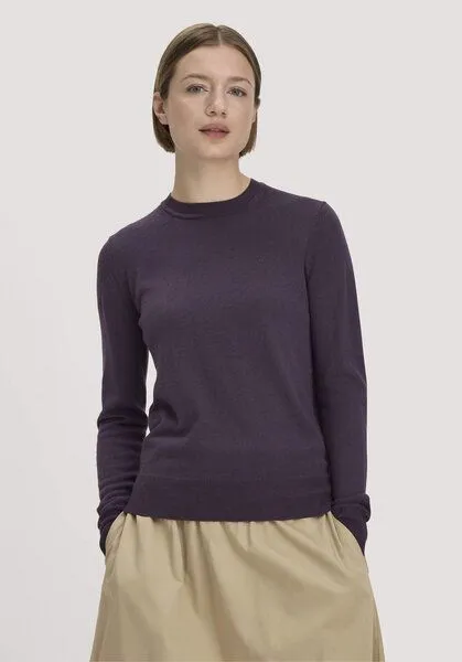 hessnatur hessnatur Pullover Regular aus reiner Bio-Merinowolle, Dunkle traube, – Produktbild 1 von 4