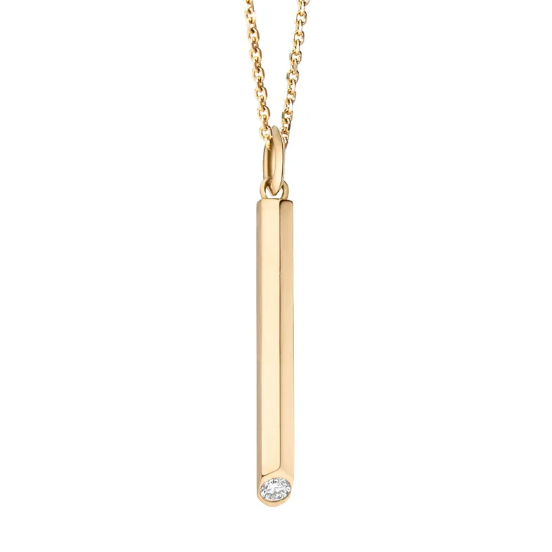 Maren Jewellery Sunbeam Anhänger an Kette - 18K Gelbgold & Labordiamant – Produktbild 1 von 1