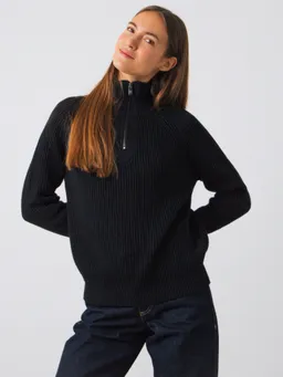 Honest Basics Honest Basics Herren vegan Pullover Half-Zip Knit Schwarz – Produktbild 1 von 1