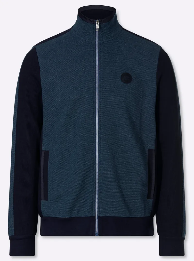 marco donati Sweatjacke, Dunkelblau-meliert, – Produktbild 1 von 2