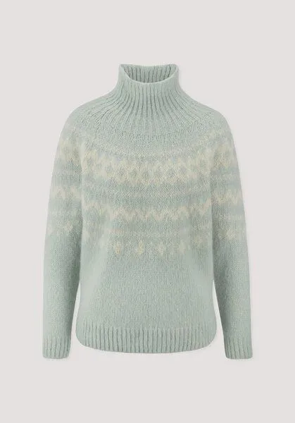 hessnatur hessnatur Rollkragenpullover Relaxed aus Alpaka und Bio-Baumwolle, Polargrün, – Produktbild 4 von 4