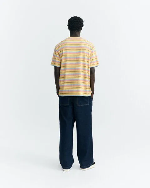 thinking mu thinking mu Streifen T-Shirt Modell: Aaron, Sahara sun (gelb), – Produktbild 1 von 5