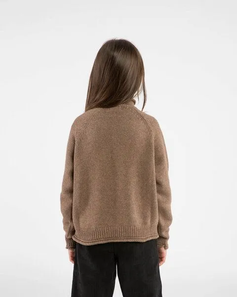 MATONA Matona Strickpullover mit kleinem Kragen für Kinder / Raglan High Neck Sweater, Sepia, – Produktbild 2 von 4