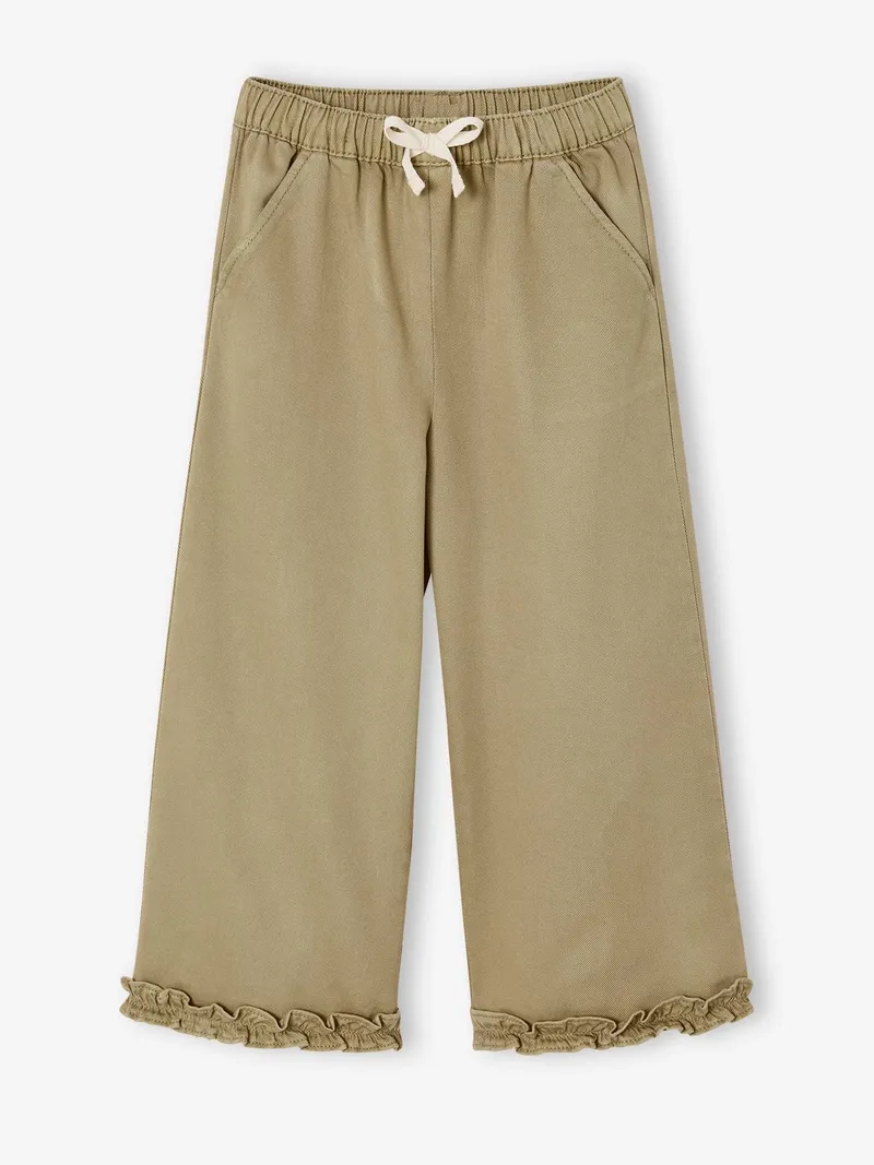 Vertbaudet 3/4-Hose aus Lyocell/Baumwolle Mädchen, Khaki, – Produktbild 1 von 3