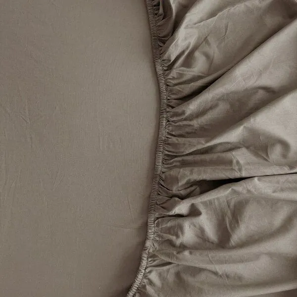 Kayori Kayori Topper Spannbetttuch Baumwollsatin, Taupe, – Produktbild 2 von 4