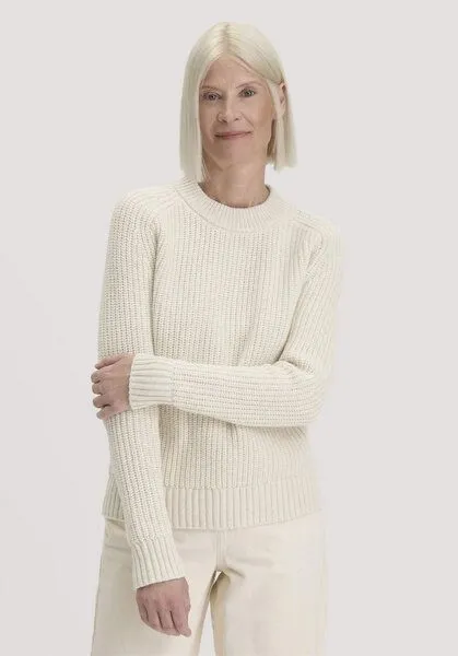 hessnatur hessnatur Strick Pullover Relaxed aus Bio-Baumwolle mit recycelter Wolle, Perlmutt, – Produktbild 1 von 4