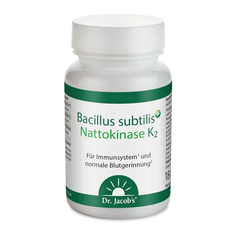 Bacillus subtilis plus Nattokinase-Enzym Vitamin K2 vegan – Produktbild 1 von 1