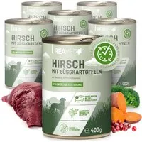 REAVET REAVET Hundenassfutter - Hirsch mit Süßkartoffel an Brokkoli & Preiselbeeren 6x400 g – Produktbild 1 von 1