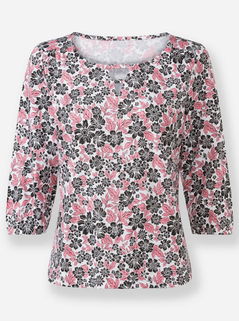 Witt Print-Shirt weiß-flamingo-bedruckt, Weiß-flamingo-bedruckt, – Produktbild 1 von 2