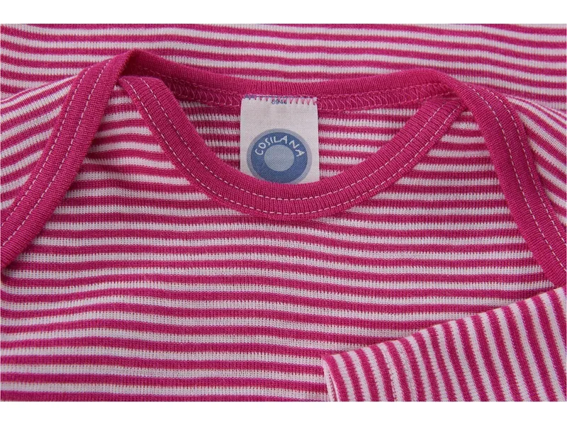 Cosilana Cosilana Baby und Kinder Schlupfhemd Langarm Wolle Seide pink-geringelt Gr.74/80, Pink, mehrfarbig, – Produktbild 2 von 2