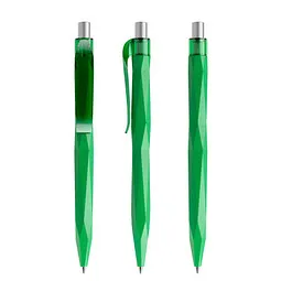prodir prodir® Druckkugelschreiber QS20 PMT Push, blaue Mine, hellgrün/silber satiniert – Produktbild 1 von 1