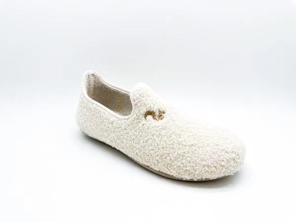 thies Veganer "thies ® Rec Teddy Closed Slipper" aus ultraweichem, recyceltem Fell, Off white, – Produktbild 3 von 4
